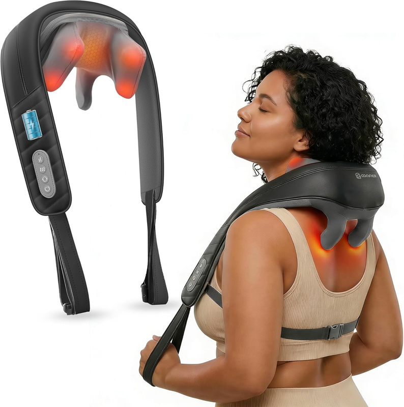 Cordless 4D Neck Shoulder Massager w/ Heat Deep Tissue Pain Relief0