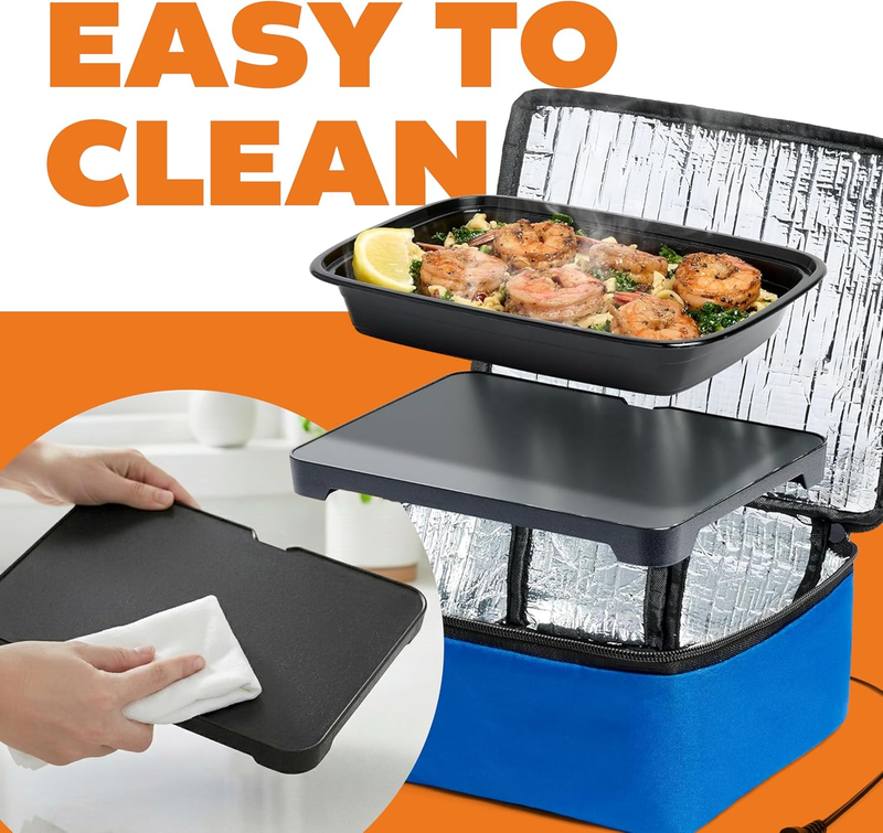 Mini Heated Lunch Box 120V Portable Electric Food Warmer Blue3