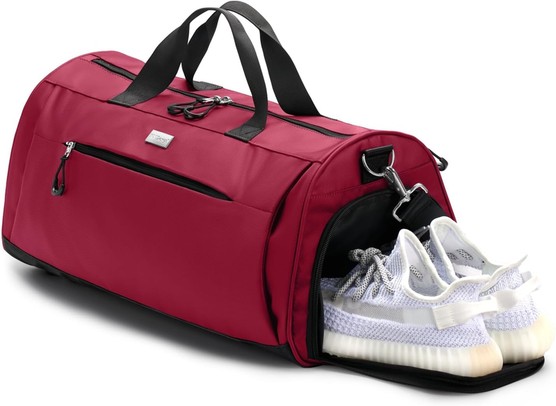 Gym Bag Unisex Duffel Shoe Compartment Wet Pocket Travel Sports Red M10