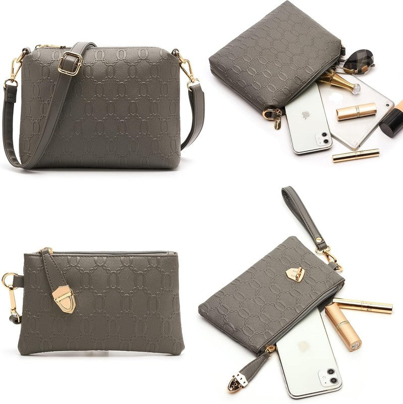 Women Fashion Handbag Set 4PCS Tote Shoulder Top Handle Satchel Purse5