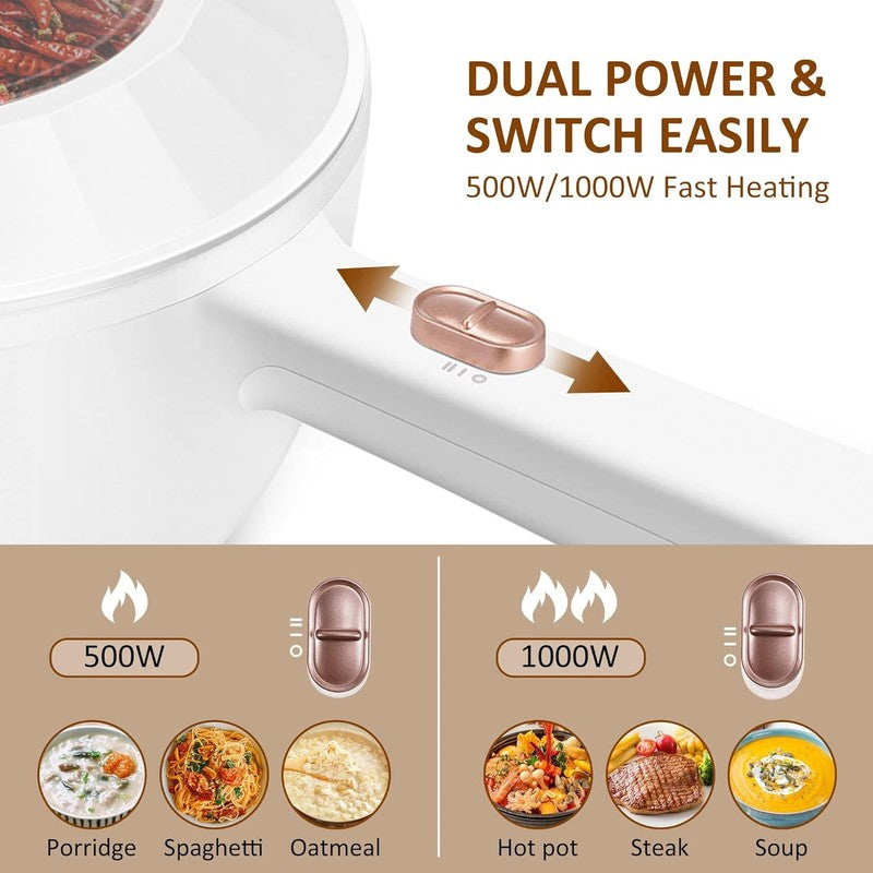 2L Electric Hot Pot Multifunctional Non Stick Frying Cooker Dual Power Control1
