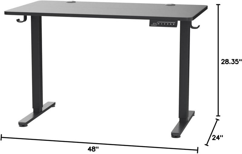 Height Adjustable Electric Standing Desk - 48" x 24" - Black Memory Desk2