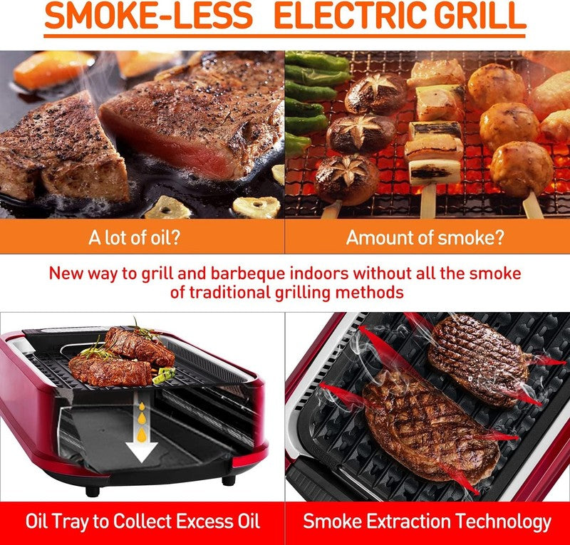 1500W Smokeless Indoor Electric Grill Korean Nonstick Plates Temp Control3