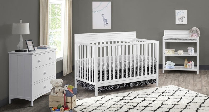 Harper 4-in-1 Convertible Crib Snow White GREENGUARD Gold Wooden6