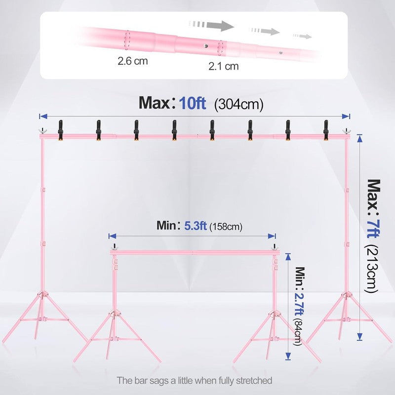 Backdrop Stand 10X7Ft(Wxh) Photo Studio Adjustable Background Stand Support Kit 1