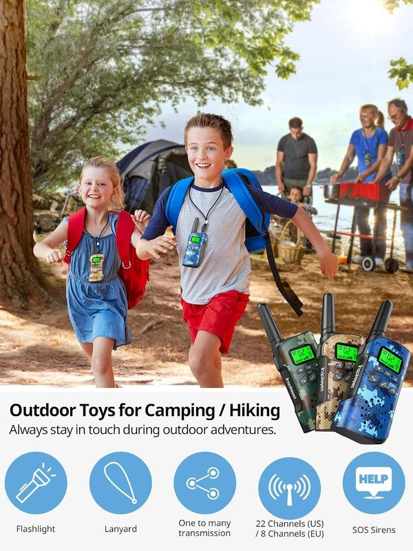 Kids Walkie Talkies 3 Pack Rechargeable Toy Radios Long Range 3 12 Birthday Gift1