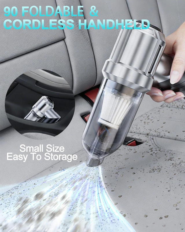 Portable Cordless Vacuum Cleaner 20000Pa Foldable 4 in 1 Air Duster Blower Pump5