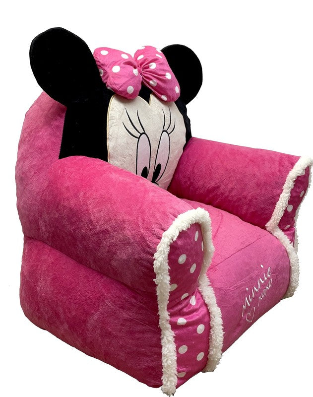 Minnie Mouse Kids Figural Bean Bag Chair with Sherpa Trimming, Multi-Color2
