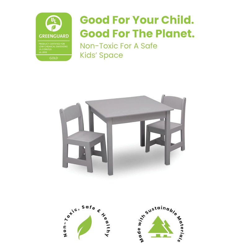 Mysize Kids Wood Table and Chair Set (2 Chairs Included)   Ideal for Arts & Craf2