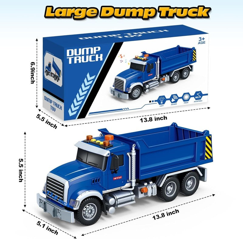 Large Dump Truck Toy with Sound and Lights for Boys and Girls Ages 3 7 Indoor Ou5