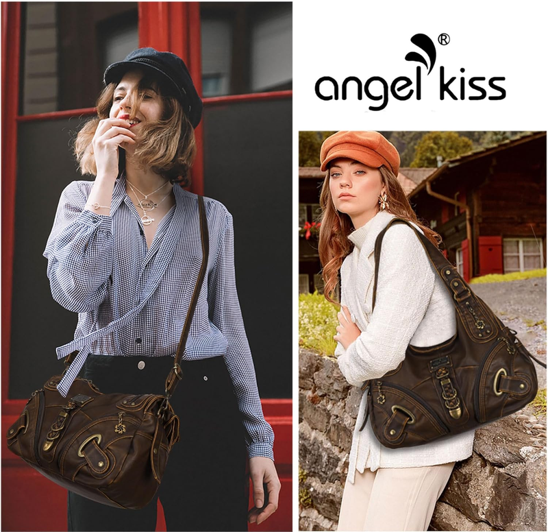 Angelkiss Women’s Large Hobo Satchel Shoulder Handbag Purse1