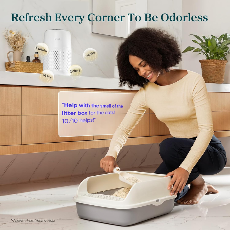 Air Purifier 3 in 1 Filter w/ Fragrance Sponge Smoke Allergies Pet Dander White2
