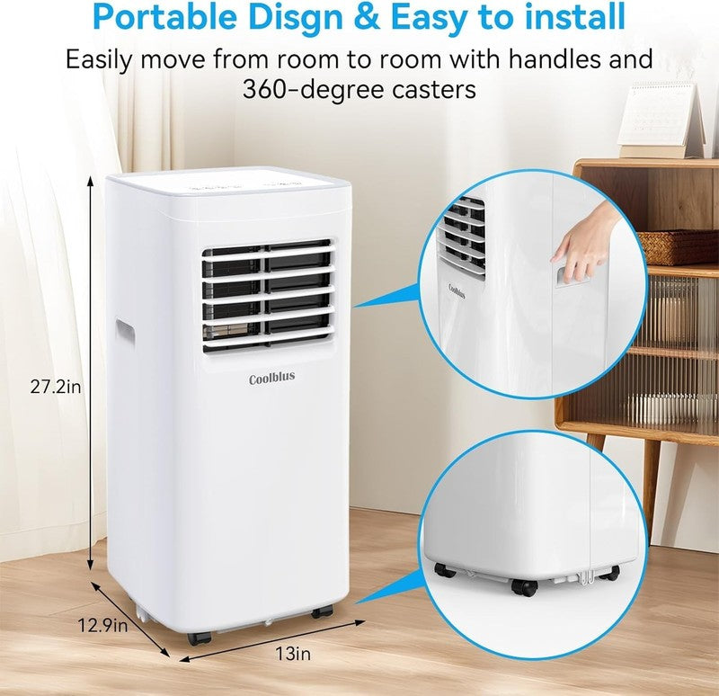 8500 BTU Portable Air Conditioner 3-in-1 AC Unit Remote White1