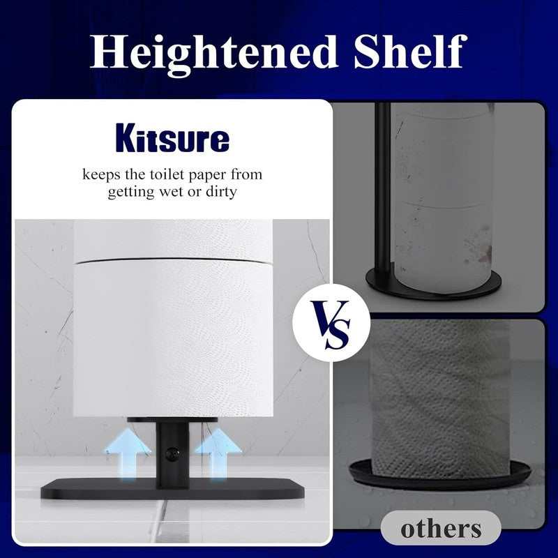 Toilet Paper Holder Free Standing – Rustproof Metal Toilet Paper Stand for 4 Rol4