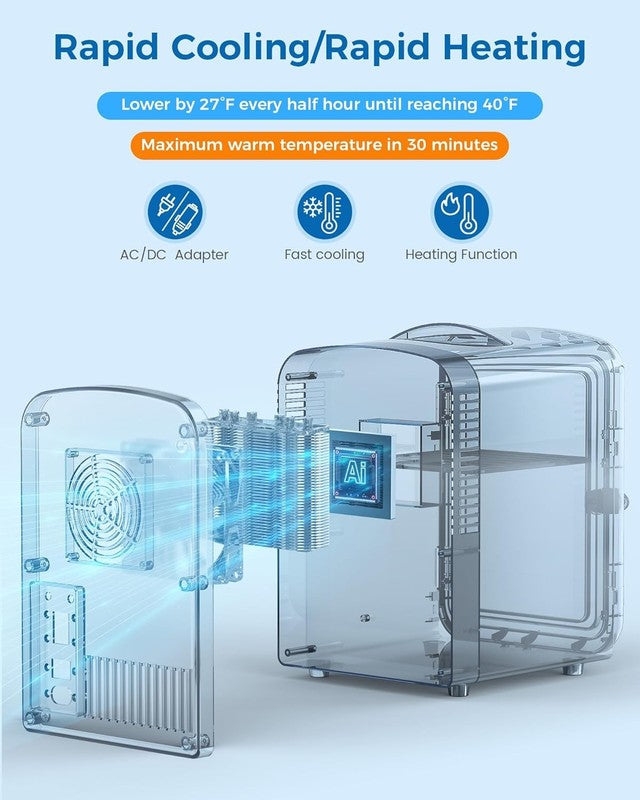 Mini Fridge for Bedroom, 4L/6 Cans Small Cosmetic Fridge for Skincare, Makeup, M2