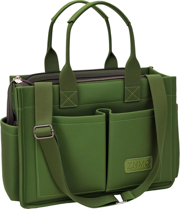 Women’s Large Canvas Tote Bag w/ Compartments Shoulder Crossbody Work Laptop0