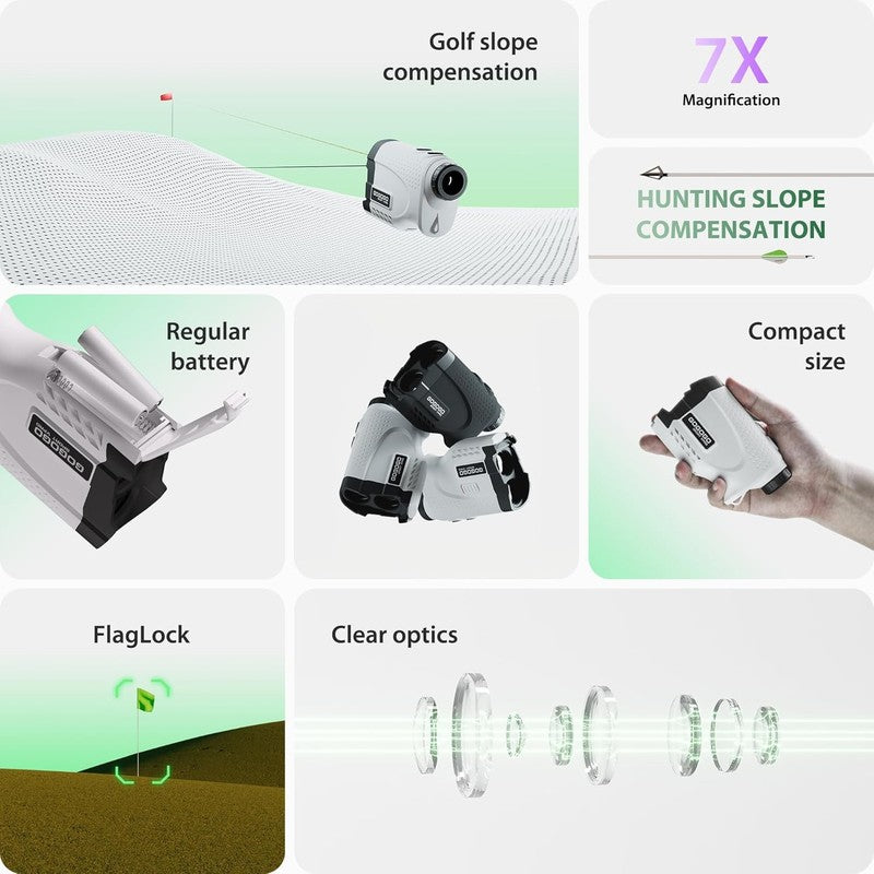 GS24 Golf Rangefinder 7X 1200 Yards Flag Lock Vibration Slope Scan1