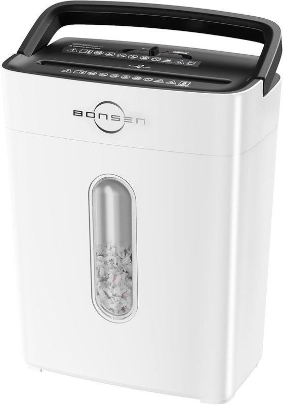 Compact 8-Sheet Cross Cut Shredder for Home Office with 4 Gal Bin, White10