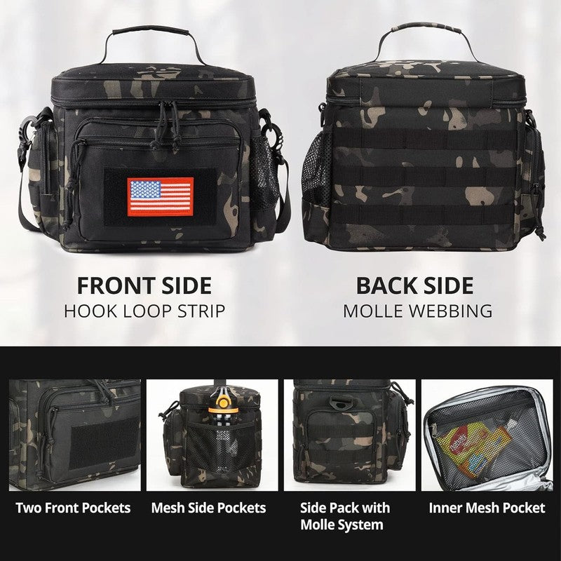 Tactical Lunch Box MOLLE Insulated Leakproof Cooler Bag Camo Black5