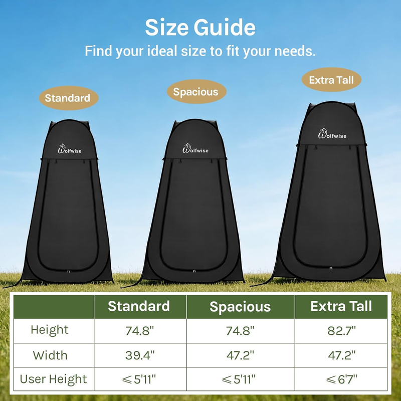 Pop Up Shower Tent Camping Portable Privacy Changing Ventilated Carry Bag Black5