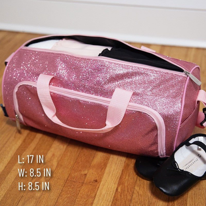 Kids Dance Bag for Boys and Girls, Lightweight, 17 Inch (Pink Glitter)2