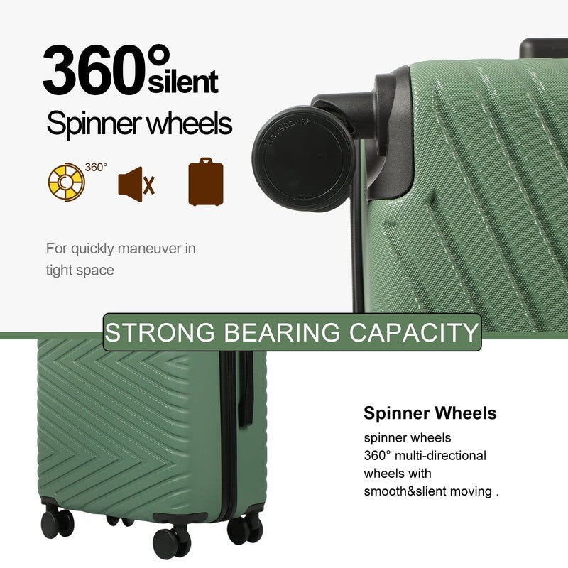 4 Piece Hardshell Luggage Set Hardside Lightweight Suitcase with TSA Lock Spinne3