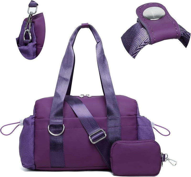 Everyday Mini Gym Bag Women 2.0 Tote Waterproof Travel Duffle Grape Coin Wallet6