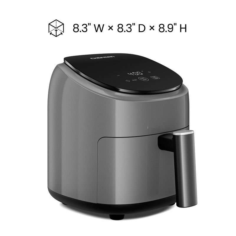 Grey 2 Qt Turbofry Digital Air Fryer Compact Quick Meal Dishwasher Safe6