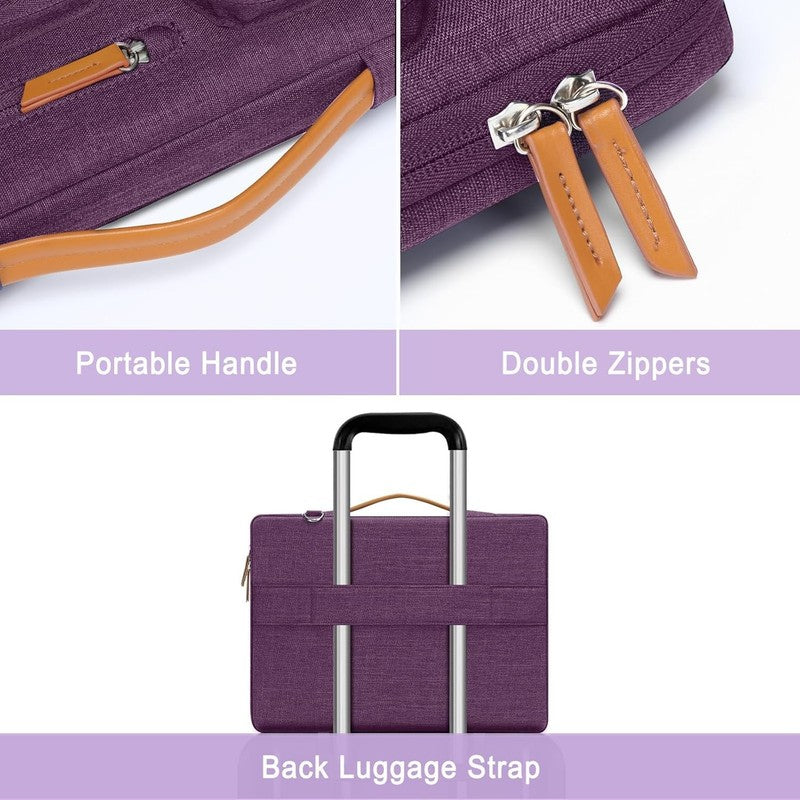 15.6 Inch Laptop Shoulder Bag 360 Protective Messenger 4 Zipper Pockets5