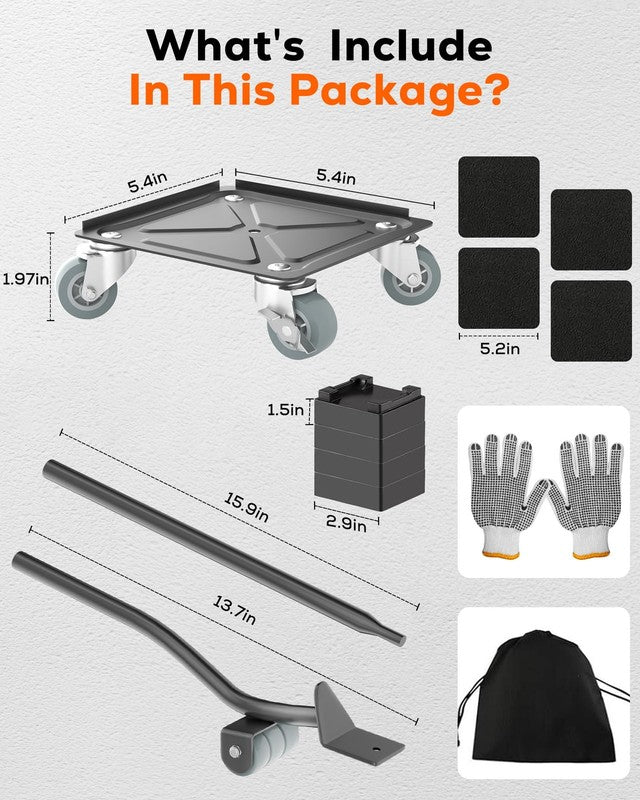 Furniture Moving Dolly Set Heavy Duty 4 Rotatable Rubber Wheels 1800LB Load5