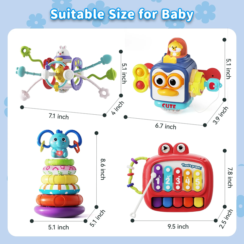 4 in 1 Baby Toys 6 12 Months Boys Girls, Montessori Babies Toy, Infant Toys Suit5