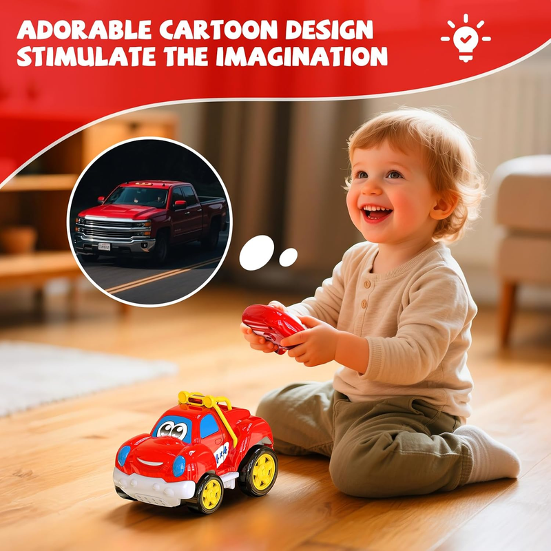 Toddler Remote Control Car Pickup Truck Toy for Kid Cartoon RC Vehicle for Toddl4
