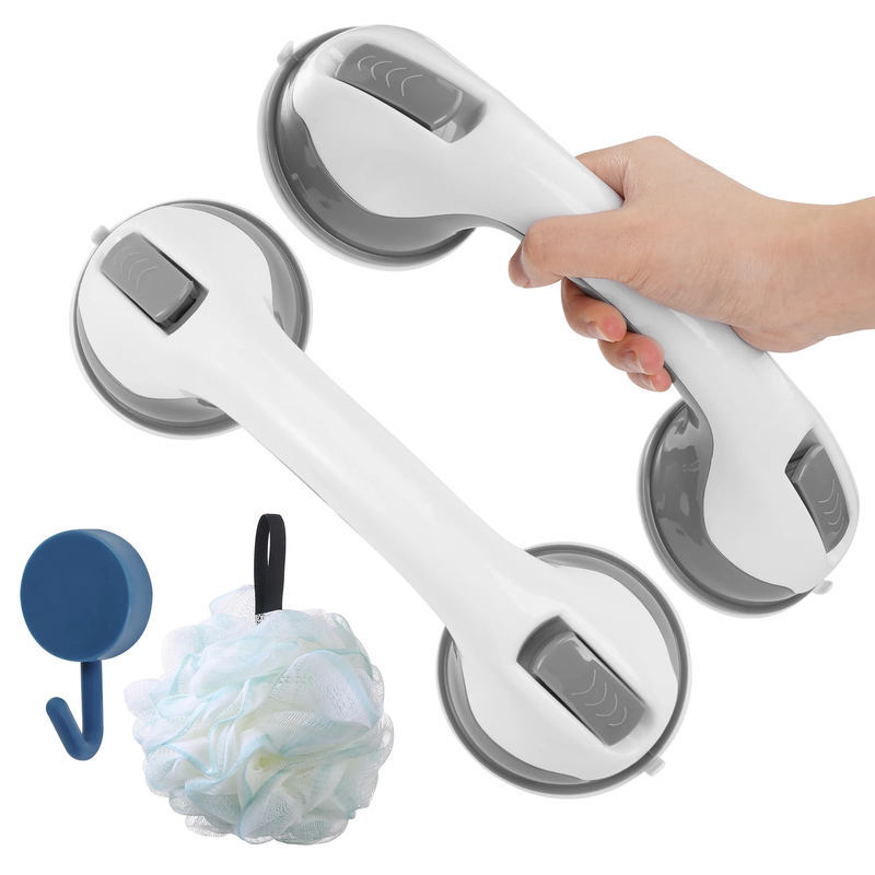 2 Pack Suction Shower Grab Bars 12in Bathroom Safety Handles Elderly9