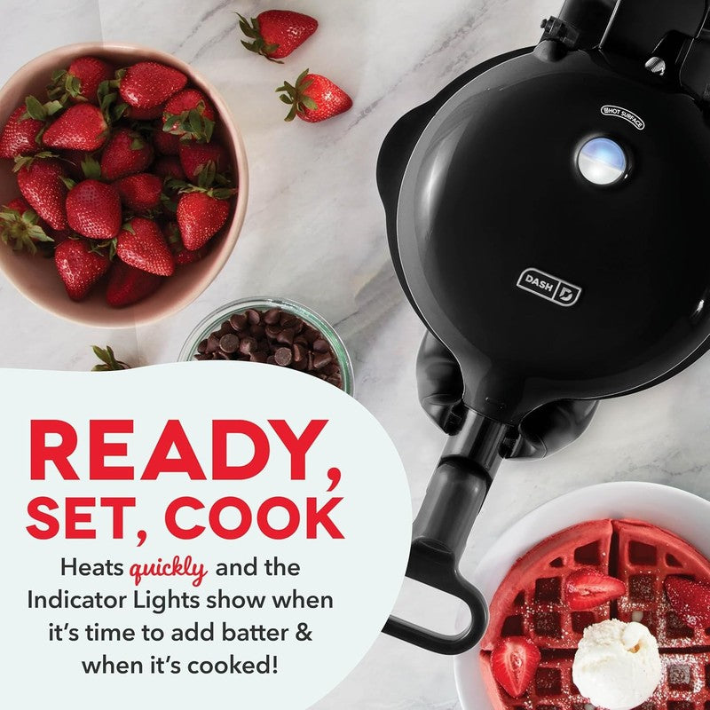 Flip Belgian Waffle Maker 1in Thick Rotating Nonstick Quick Heat Black2