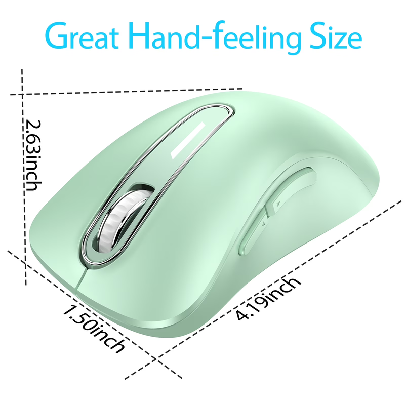 2.4GHz Wireless Mouse 1400 DPI 5 Button USB Receiver PC Laptop Light Green5
