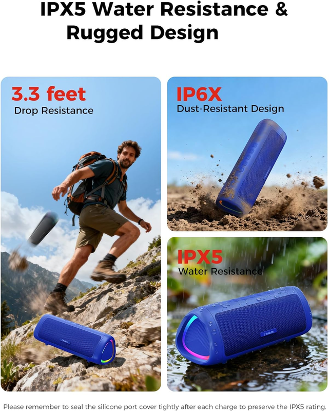 Portable Bluetooth Speaker 20W Wireless IPX5 Waterproof 24H Battery3