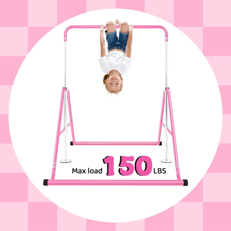 Barra De Gimnasia De 150 Lb Para Niños, Barra Horizontal Ajustable En Altura, Ba3