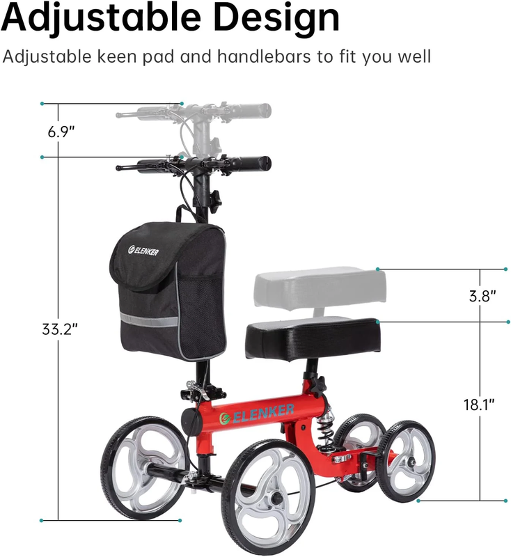 Knee Scooter Steerable Deluxe Medical Knee Walkerfor Foot Injury Crutch Alternat1