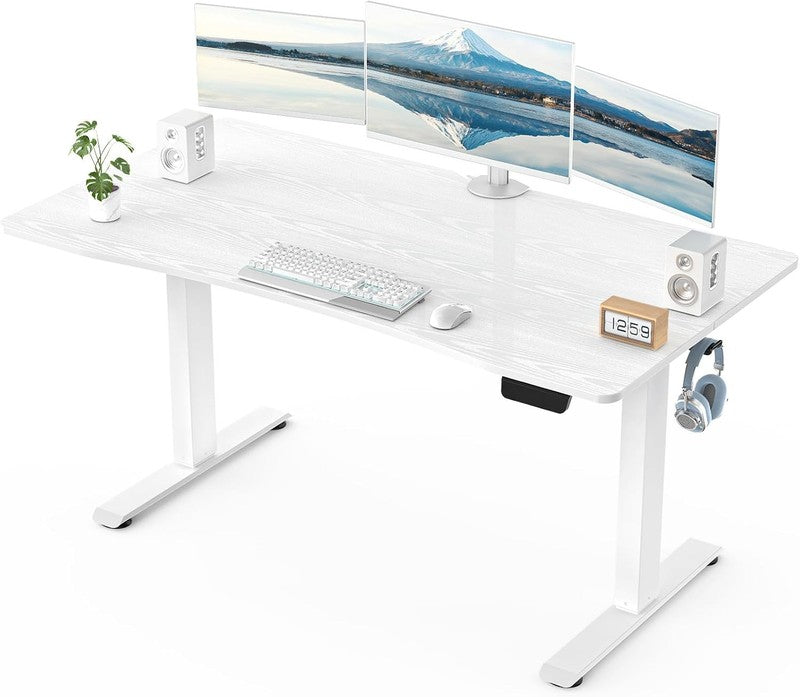 55x28 Electric Standing Desk Adjustable Height Sit Stand Home Office White7