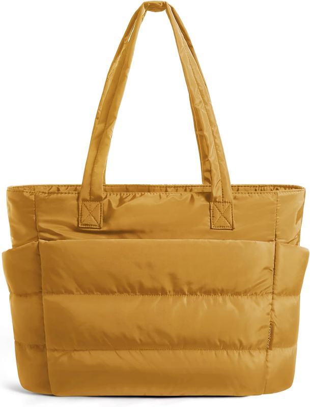 Women's Lightweight Puffy Tote Bag Travel Work Gym Shoulder Bag Compartments7