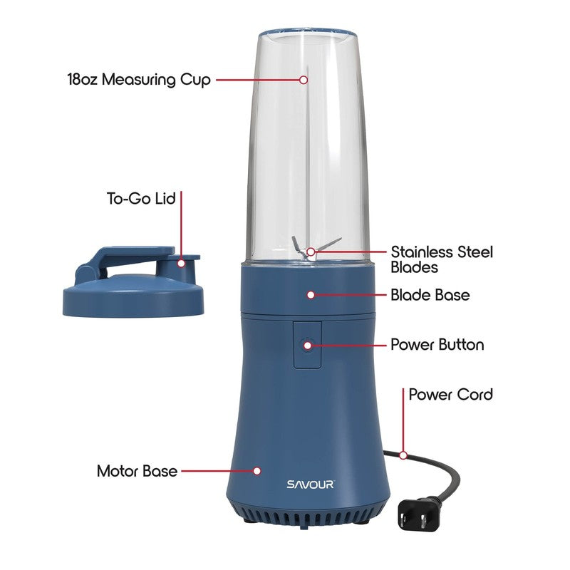 300W Mini Smoothie Blender – 18oz Personal Countertop Blender for Smoothies & Sh7