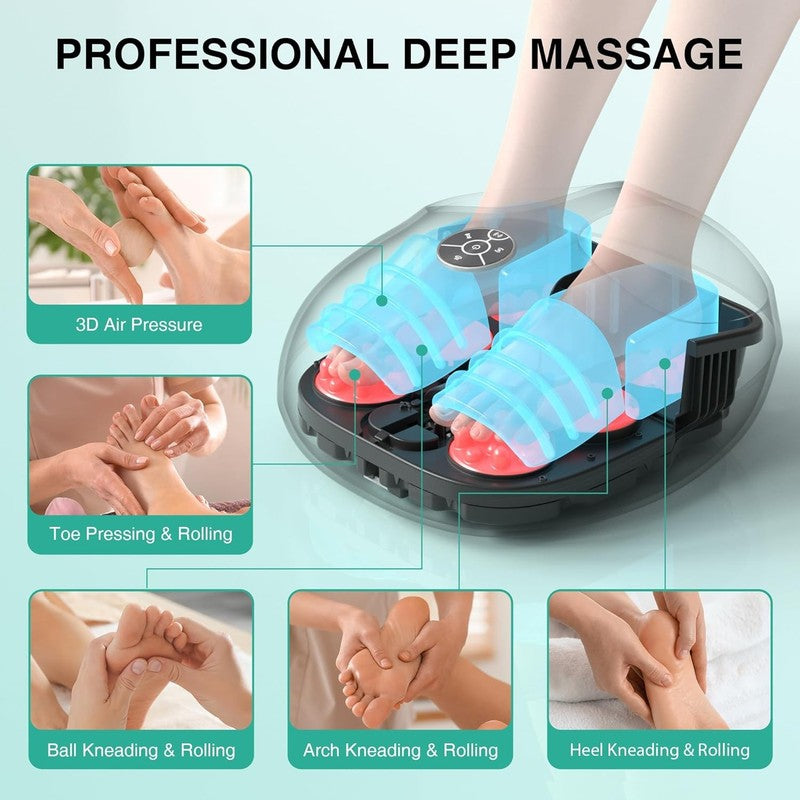 Shiatsu Foot Massager w/ Heat APP Remote Deep Kneading Compression2