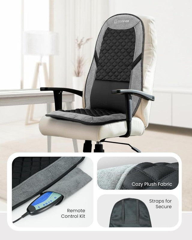 Back Massager Chair Mat w/ Heat 8 Vibration Motors Lumbar Support Bag7