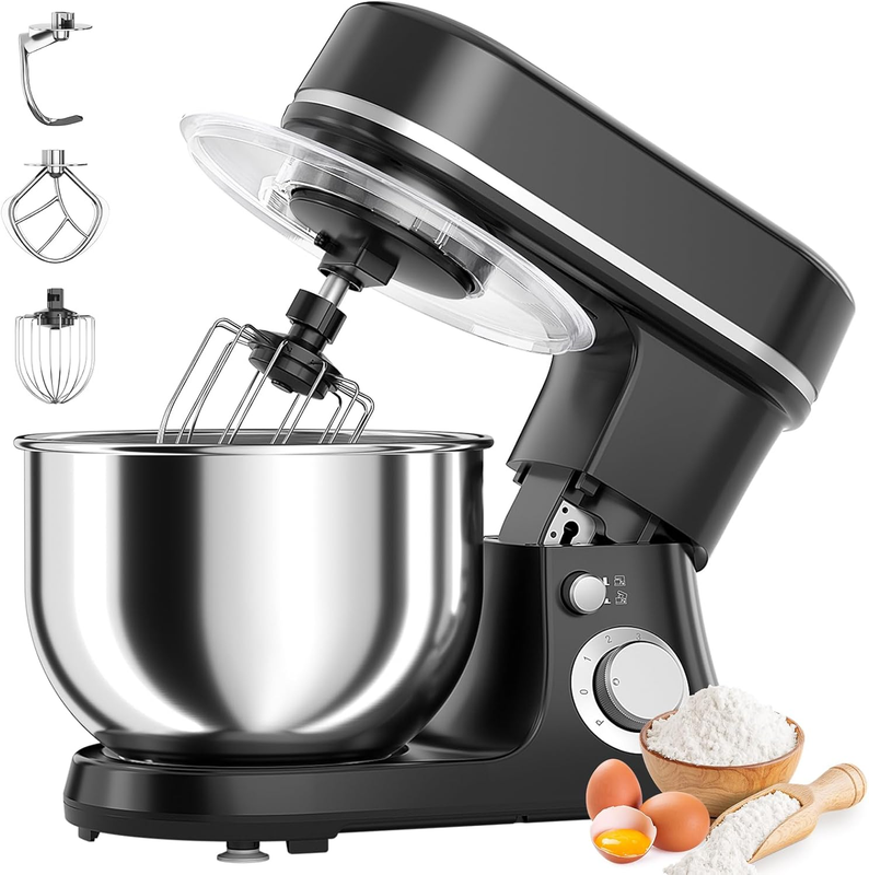 800W Stand Mixer 5.3QT 6-Speed w/ Pulse Dough Hook Whisk Beater8