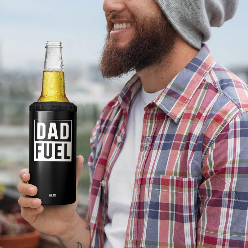 12oz Dad Fuel Can Cooler 4-in-1 Stainless Steel Insulated Tumbler Gift Dad2