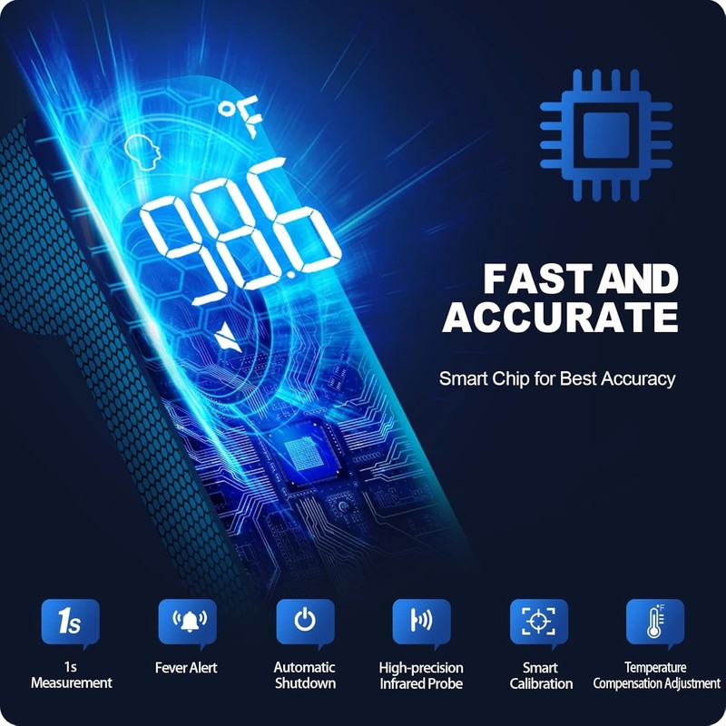 No-Touch Digital Thermometer for Adults & Kids, Fever Alarm, Silent Mode6