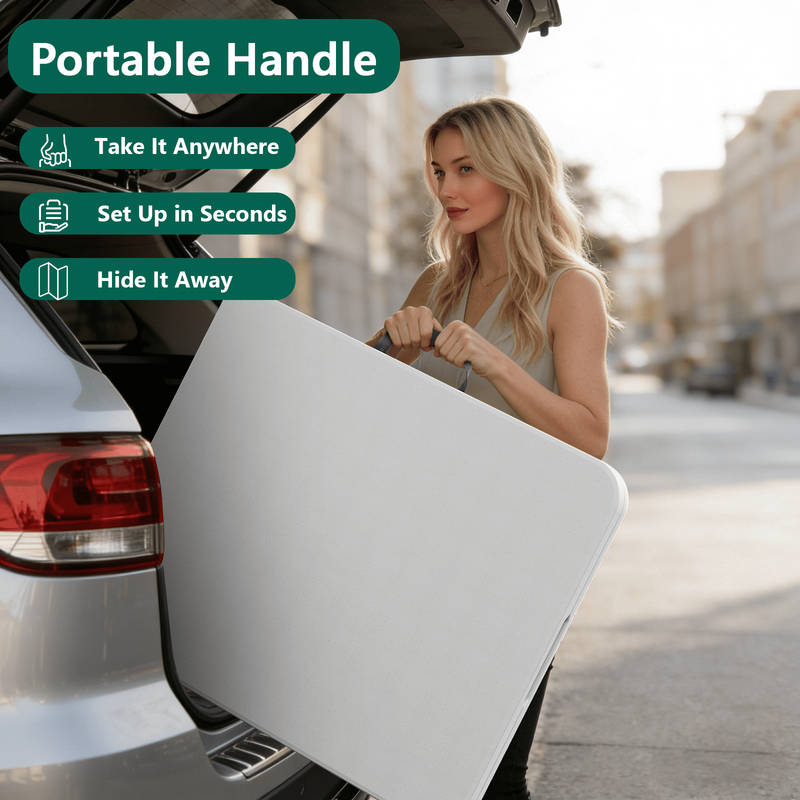 6FT Folding Table, Heavy Duty Portable Table, Waterproof HDPE, Foldable for Picn4