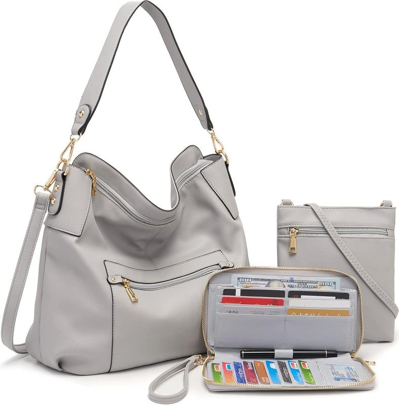 Women Large Crossbody Bag Shoulder Handbag Purse Wallet Set Hobo Tote6