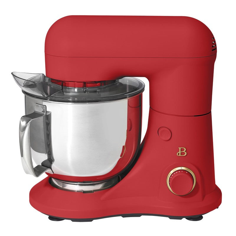 Beautiful 5.3 QT Stand Mixer w/ Flat Beater, Dough Hook by Drew Barrymore Red0