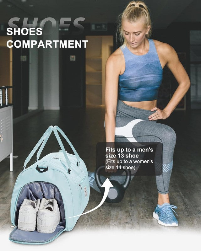 Gym Bag Unisex Shoe Compartment Wet Pocket Travel Duffel Tote Weekend Carry On4